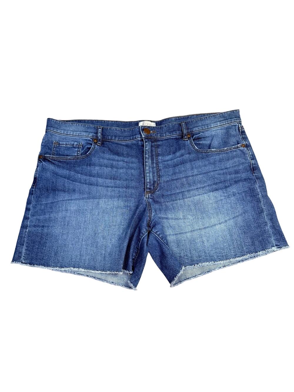 Loft Medium Wash Cut Off Jean Shorts Size 16